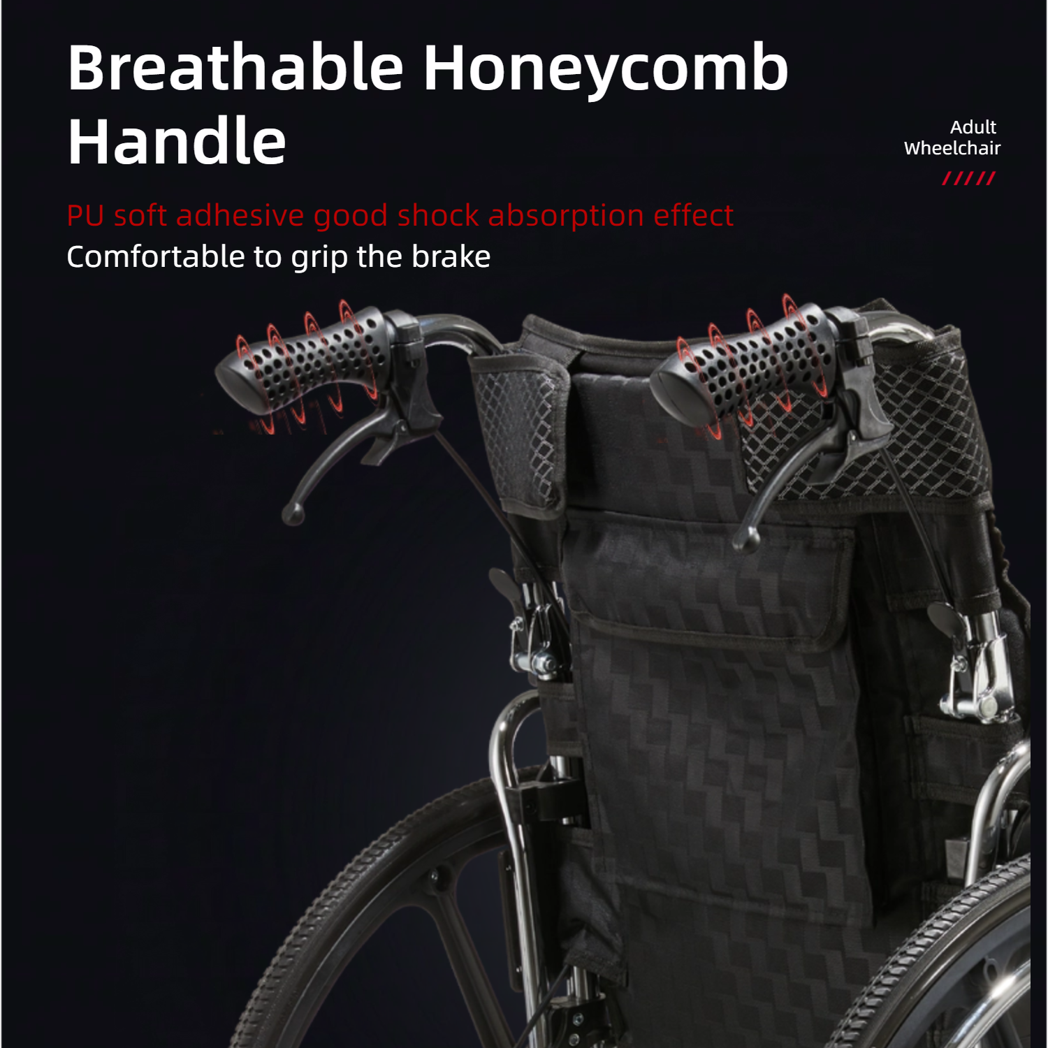 Wheelchair Manual Transport Folding Carbon Steel 20 In Seat Quick Release