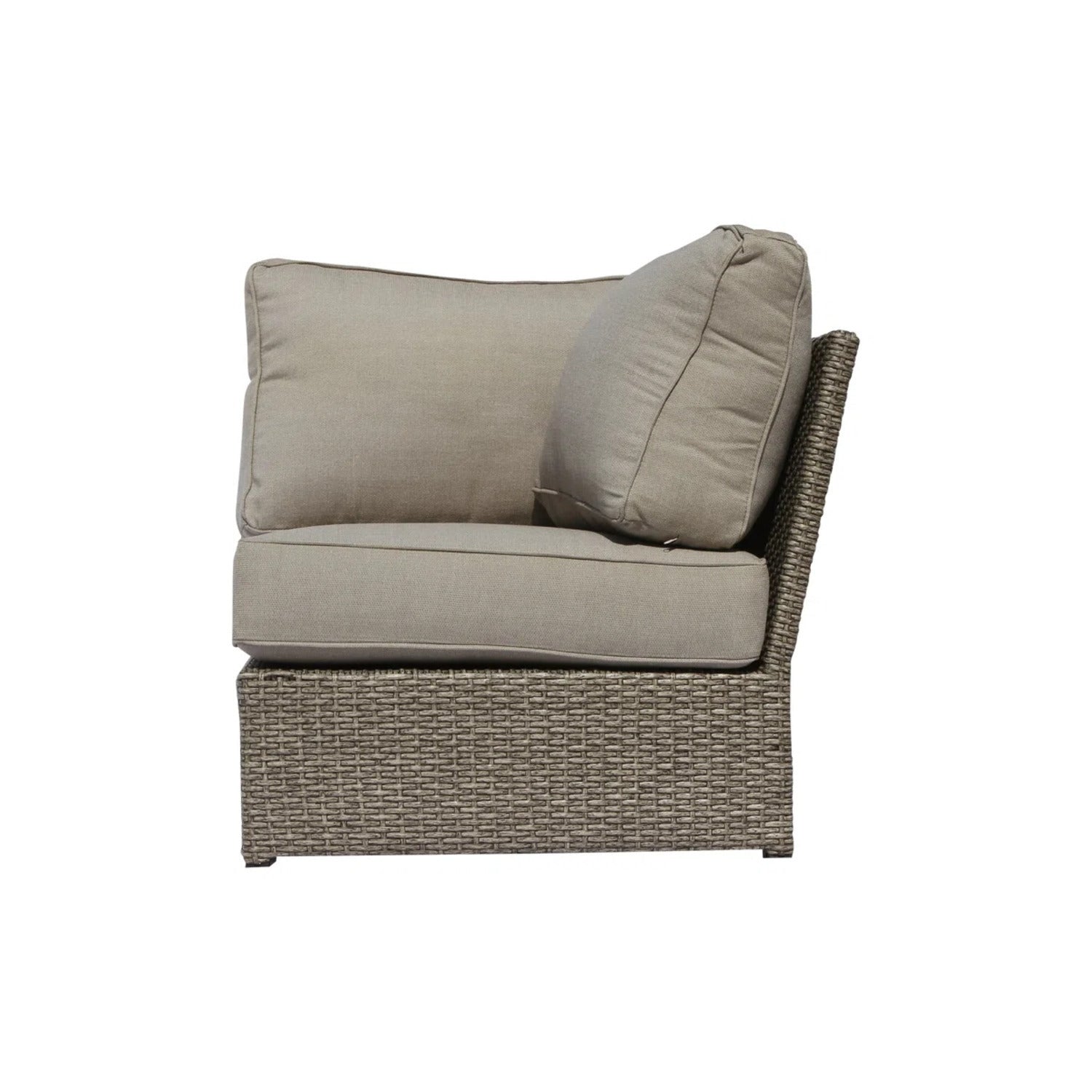 Outdoor Sectional Set HDPE Wicker Aluminum Gray 8 Piece Seats 4