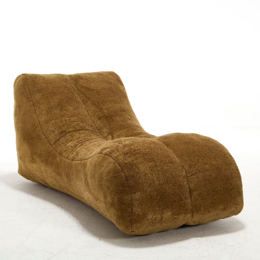Bean Bag Sofa Chair Polyester Brown Foam Adult 59x30x23.6 In