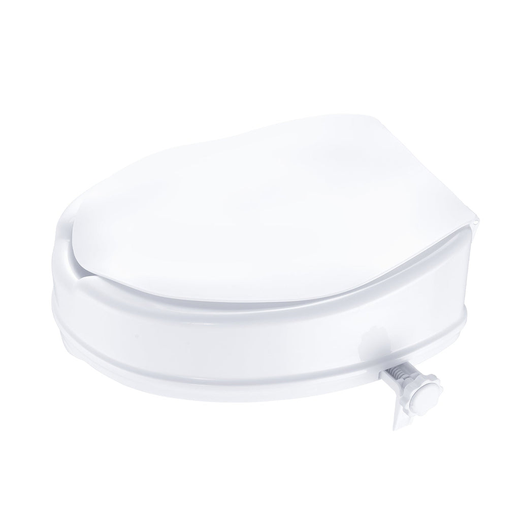 Raised Toilet Seat 4 In Height Polypropylene Universal Screw Lock 300 LB