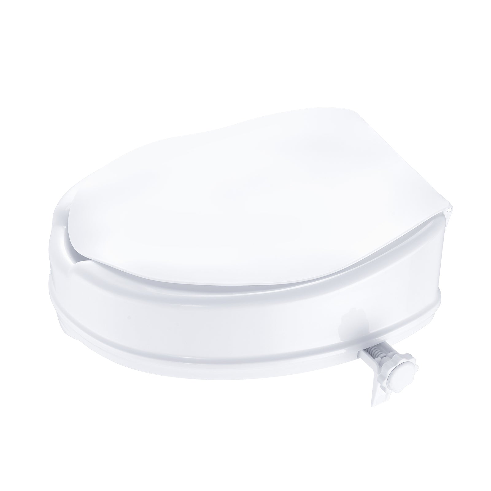 Raised Toilet Seat 4 In Height Polypropylene Universal Screw Lock 300 LB