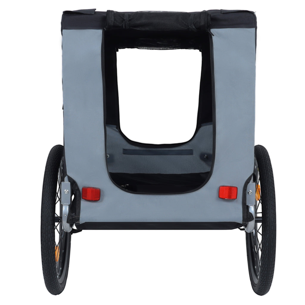 Large Folding Bike Trailer for Dogs – 66LB Capacity All-Terrain Pet Carrier, Durable Steel Frame for Cycling, Jogging, Camping & Outdoor Adventures, Black- Gray