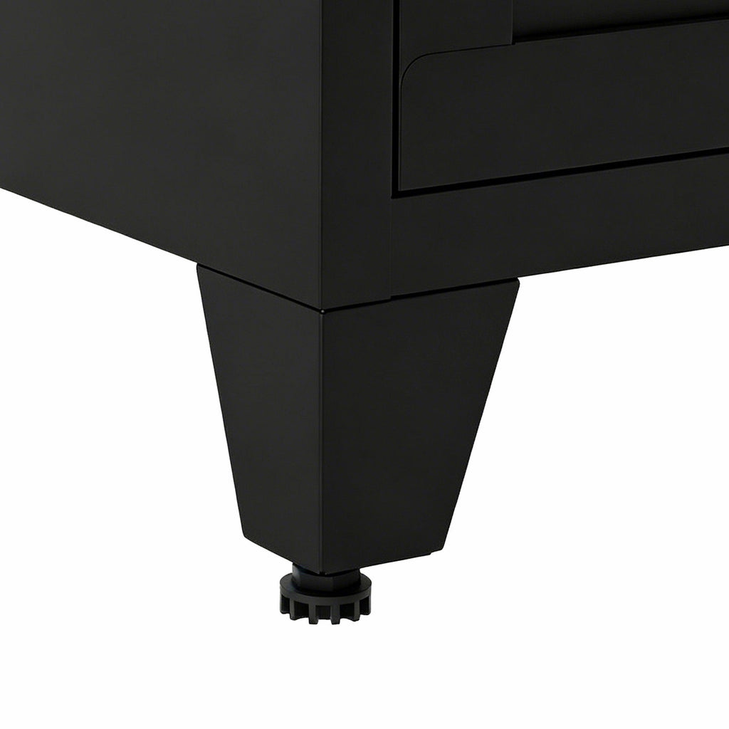 Dresser 6-Drawer Black Steel Smooth-Glide Powder Coat 47.3x15.8x30 In