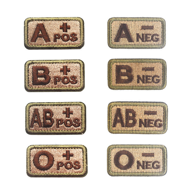 Embroidered Tactical Blood Type Patch - Essential Velcro ID for First Responders
