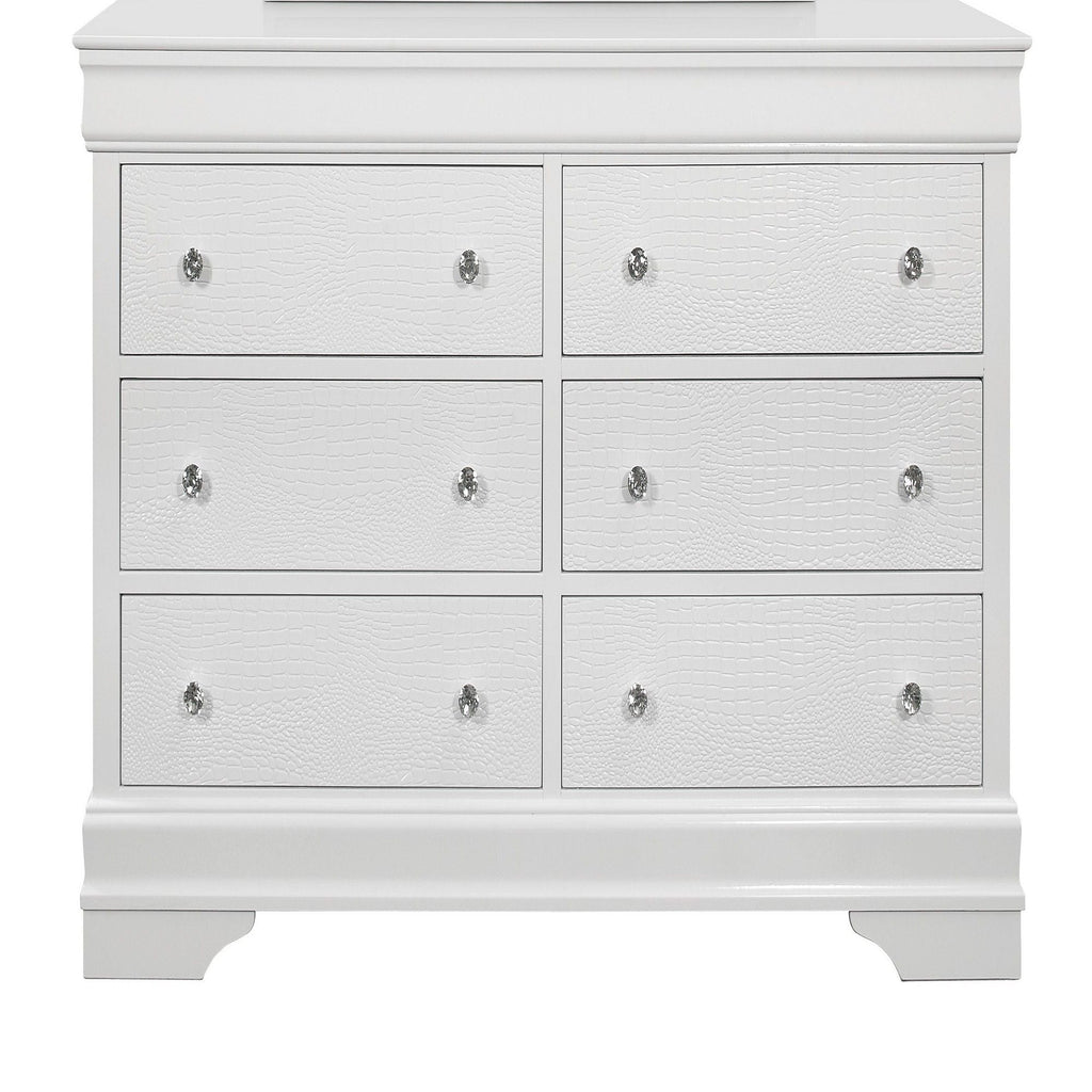 Shaker - 5 Pieces Bedroom Set With Crystal Inspired Tufted Headboard And LED Lighting