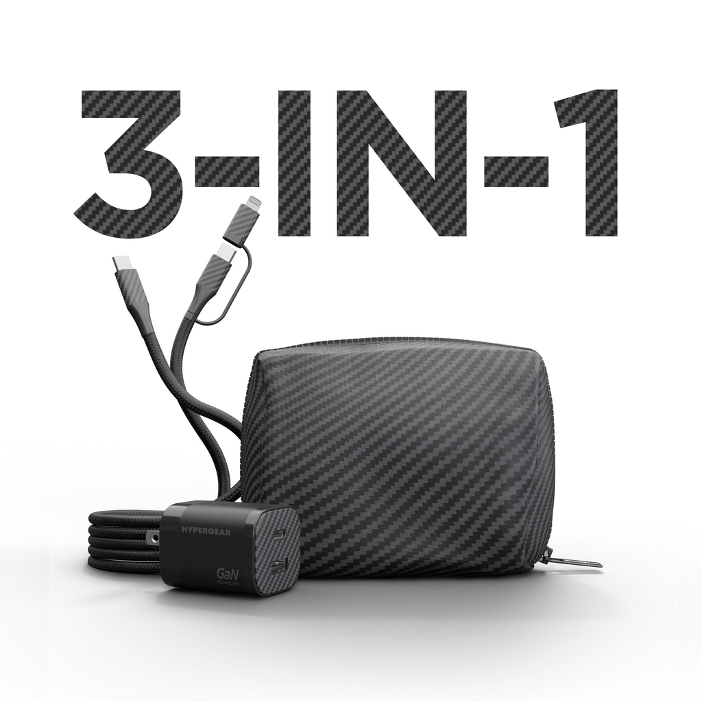 HyperGear TECHcessories 30W USB-C PD Charging Kit with Travel Pouch