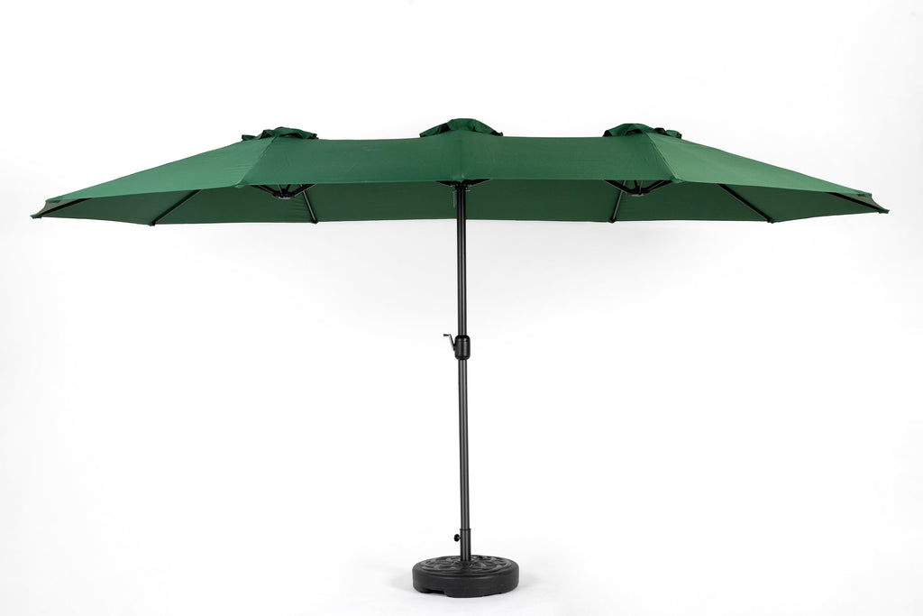 Patio Umbrella Rectangular Double Sided Dark Green 14.8ft Crank Lift