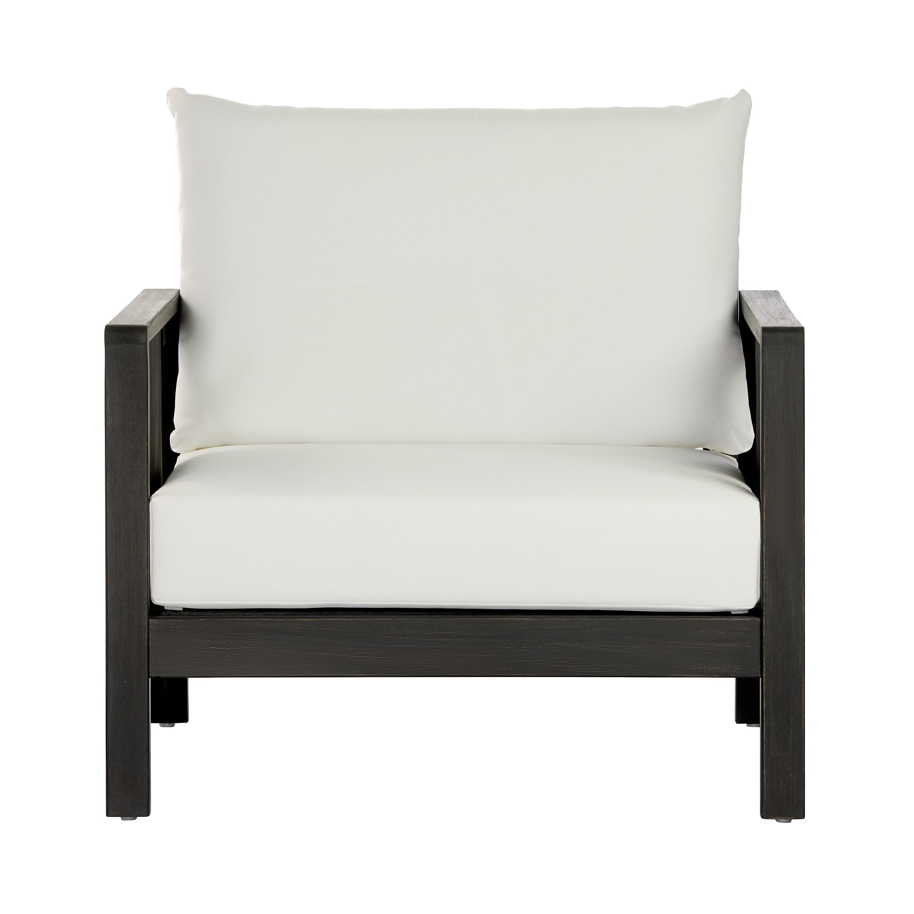 Outdoor Sofa Set Acacia Wood Textilene 4 Piece Gray White Seats 4