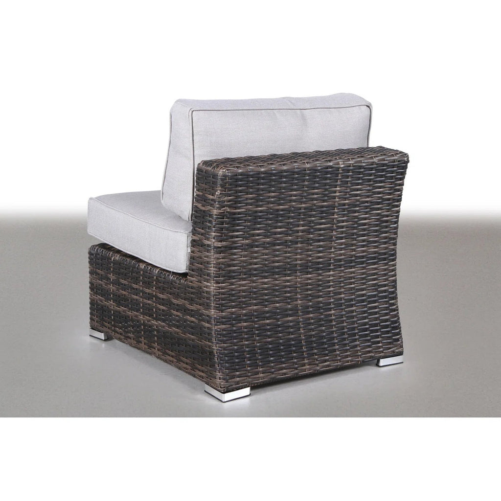 Outdoor Sectional Set HDPE Wicker Aluminum Gray 7 Piece Seats 4