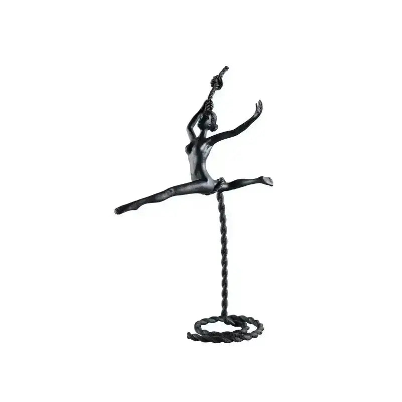 "DecorBites™ Ballerina Dancer Sculpture - Abstract Metal Handicraft Figurine for Room Decor"