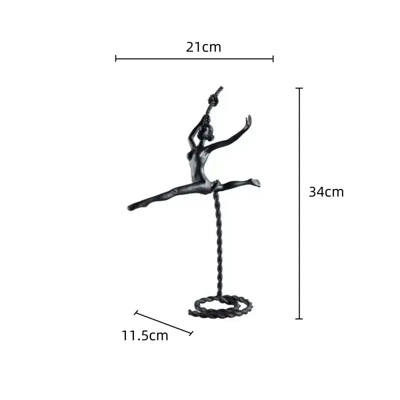 "DecorBites™ Ballerina Dancer Sculpture - Abstract Metal Handicraft Figurine for Room Decor"