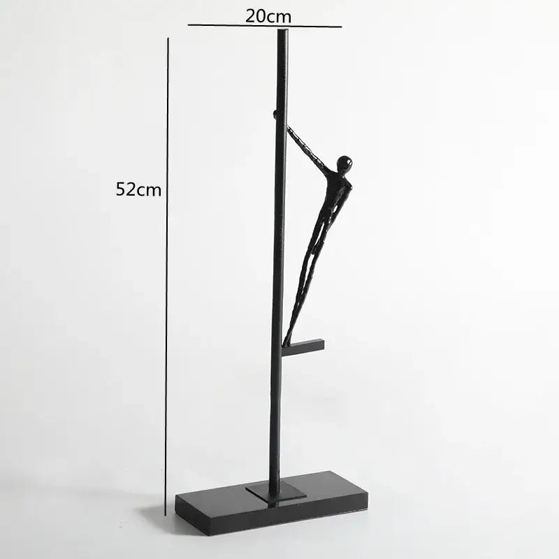 DecorBites™ Black Metal Sports Figure Sculpture for Elegant Home Decor