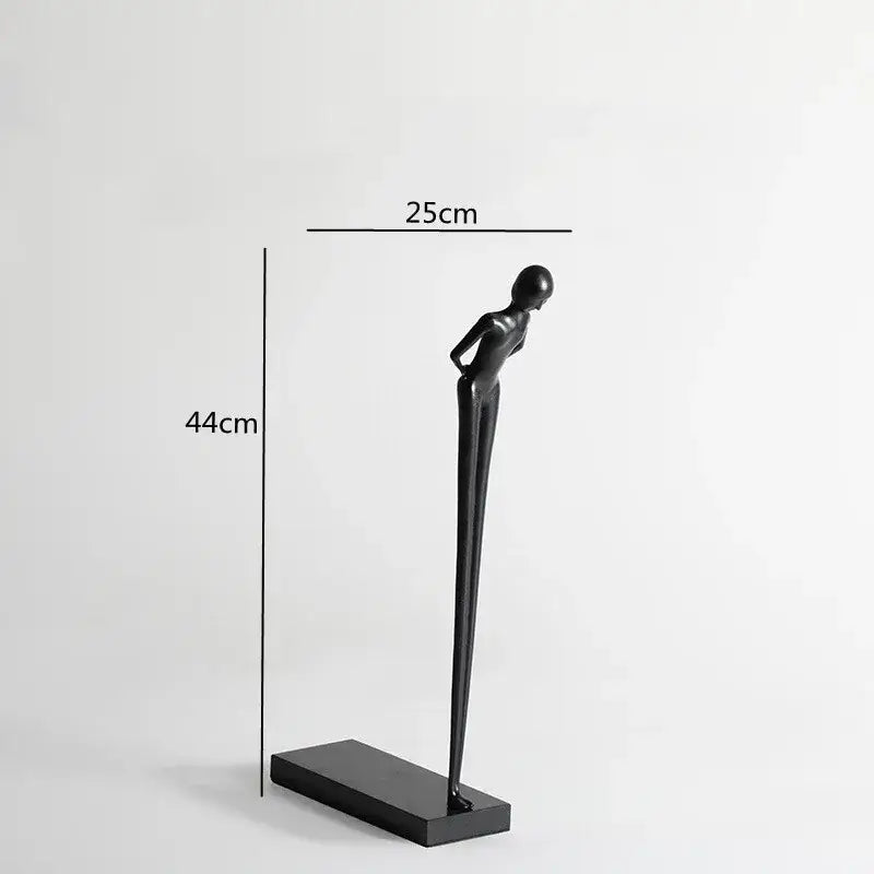 DecorBites™ Black Metal Sports Figure Sculpture for Elegant Home Decor