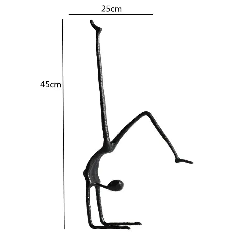DecorBites™ Black Metal Sports Figure Sculpture for Elegant Home Decor