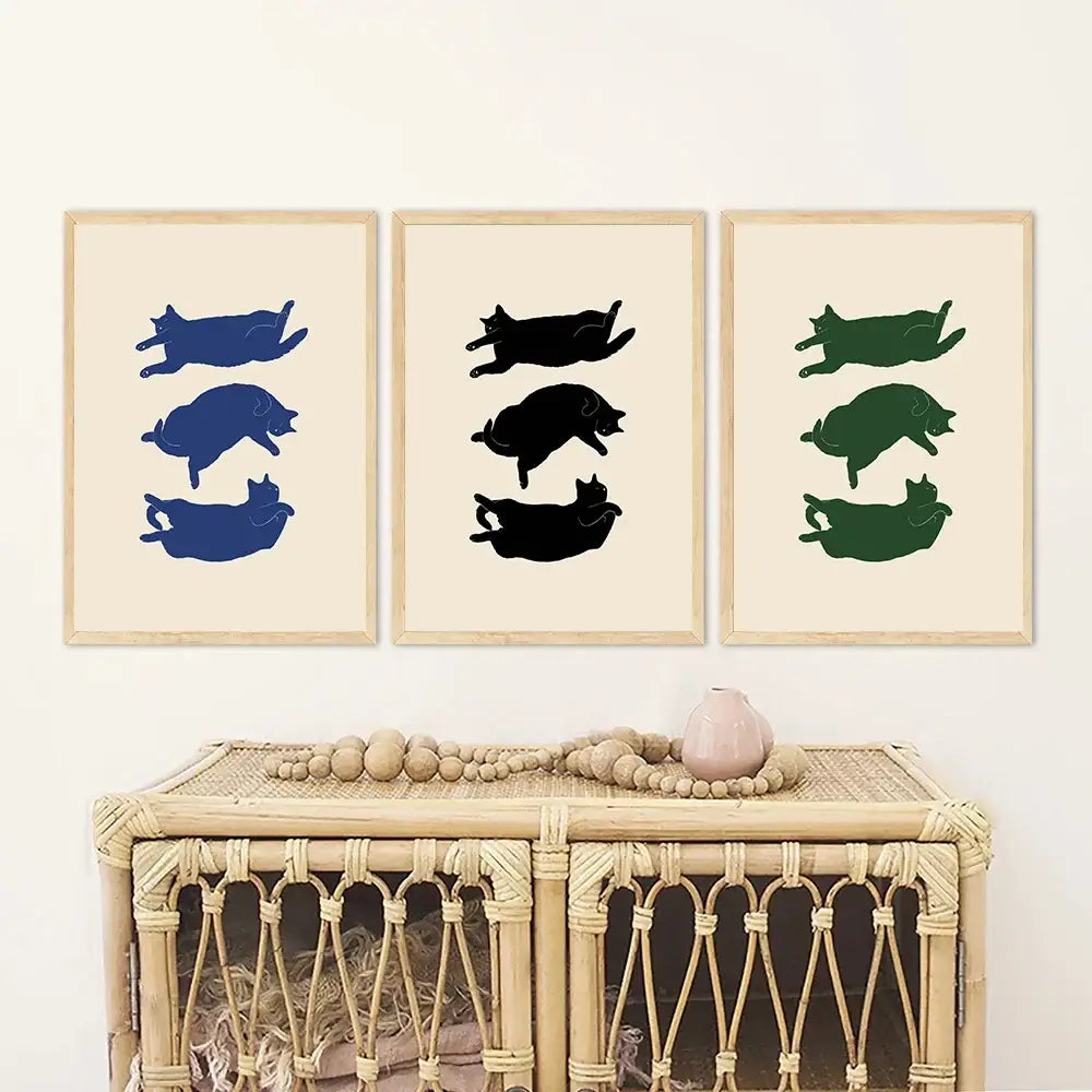 Abstract Cat Canvas Wall Art