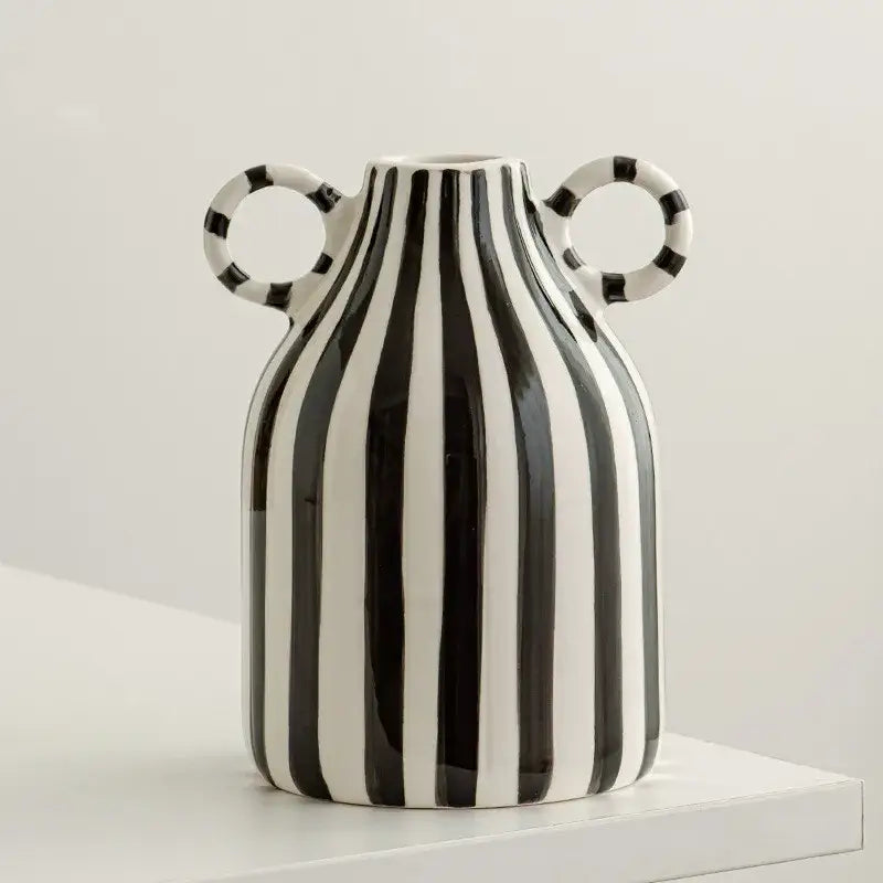 Abstract Ceramic Hydroponic Vase Black