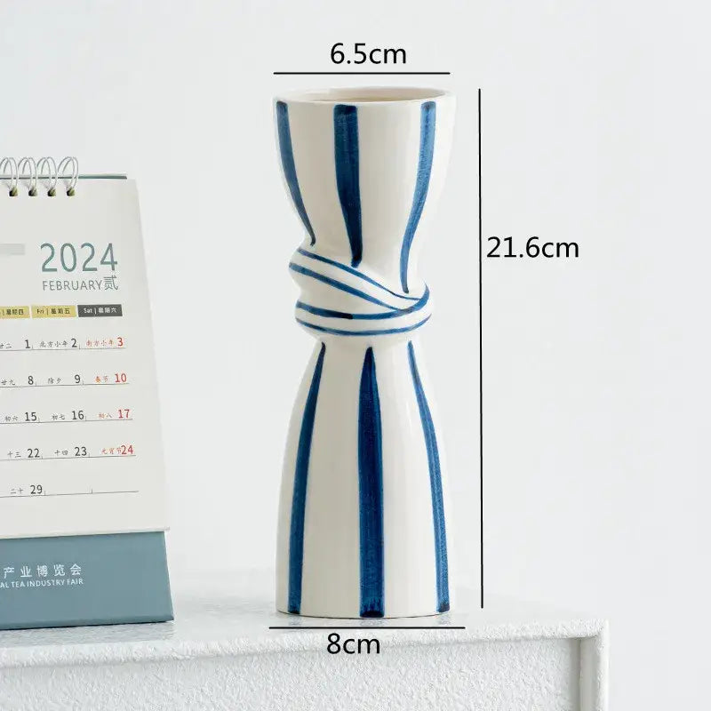 Abstract Ceramic Hydroponic Vase Black