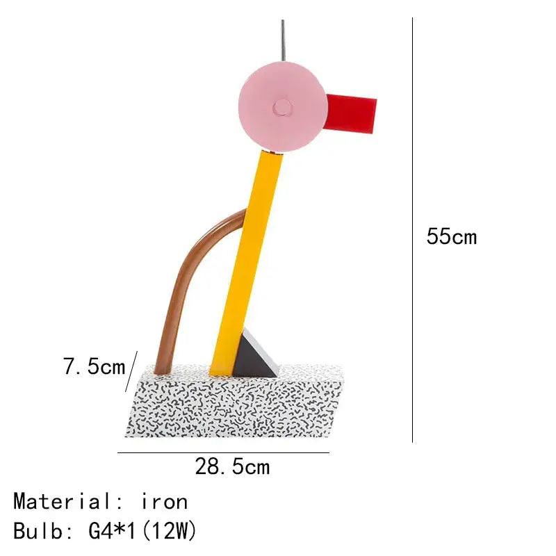 Abstract Duck LED Table Lamp Colorful Metal Parlor Bedroom Desk Light G4 Bulb Art Deco DecorBites™.