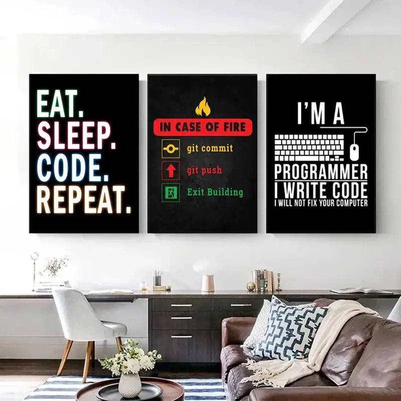 Abstract Programmer Gamer Canvas Art