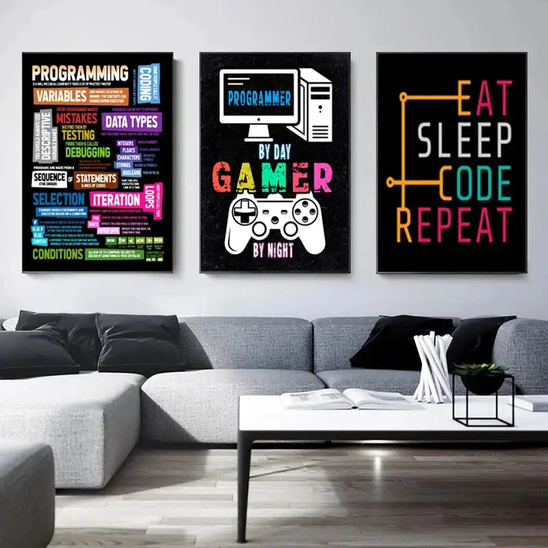 Abstract Programmer Gamer Canvas Art