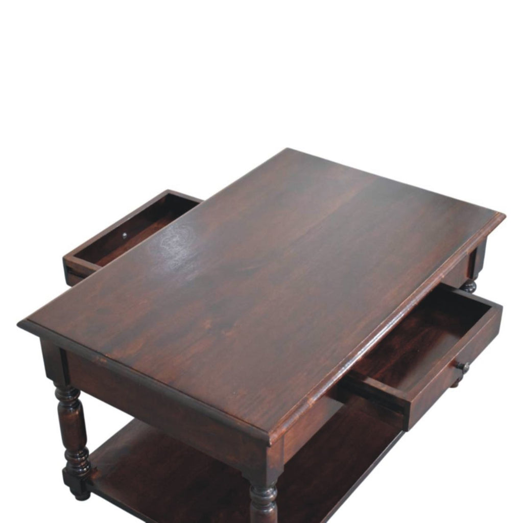 Turned Legs Drawer Table