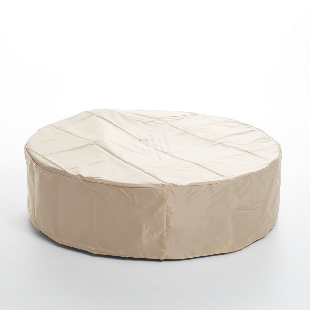 Modern Lightweight Concrete Circular Fire Pit 50000 BTU, Dark Gray