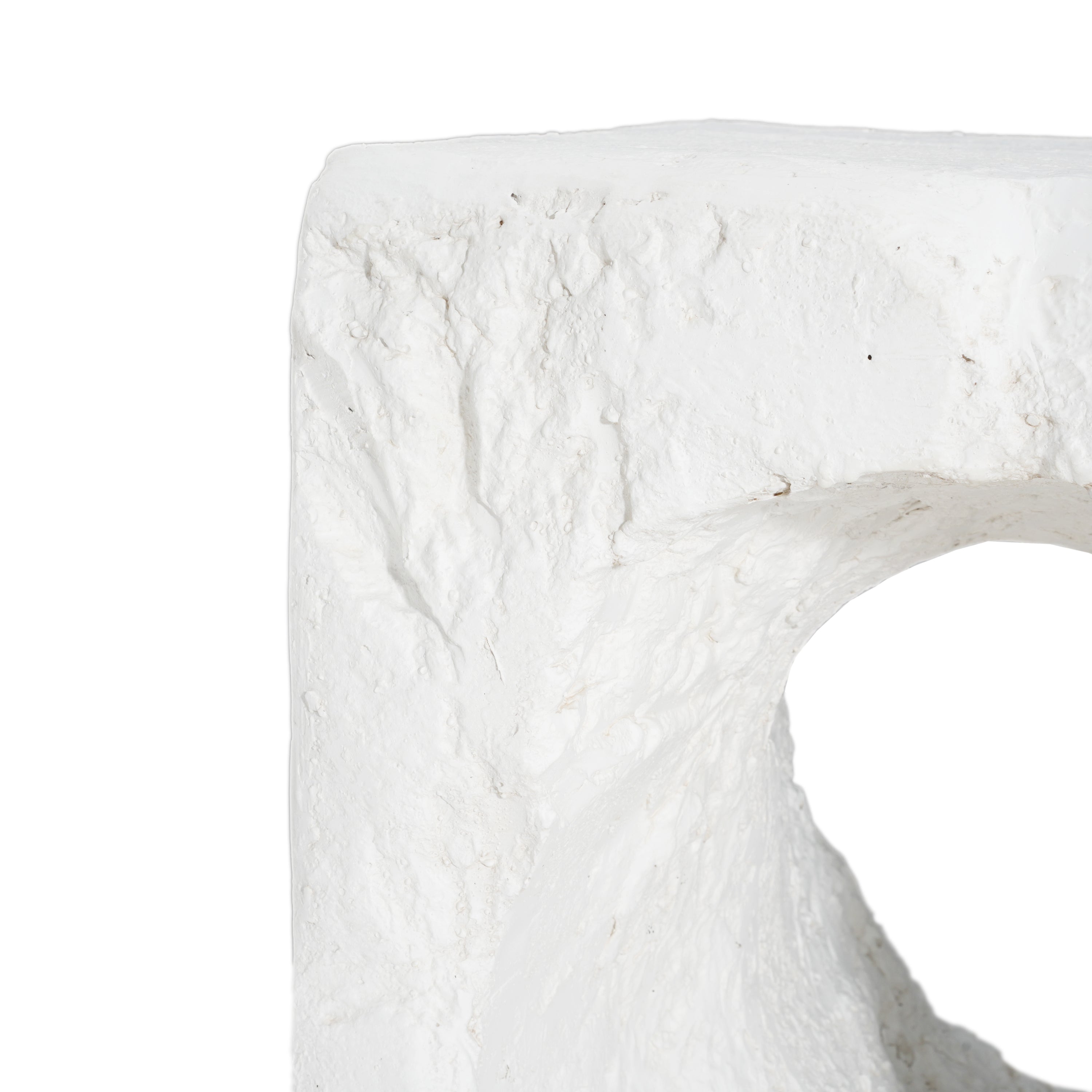 Outdoor Side Table Square MGO White Cave Texture 16.5x17.85in