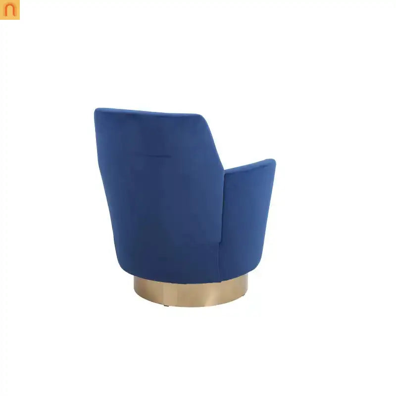 Accent Chair Barrel Swivel Velvet Navy 29in Pocket Spring 300 lb