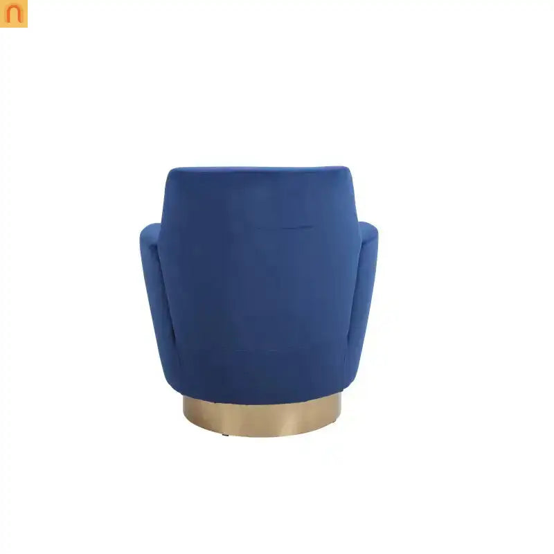 Accent Chair Barrel Swivel Velvet Navy 29in Pocket Spring 300 lb