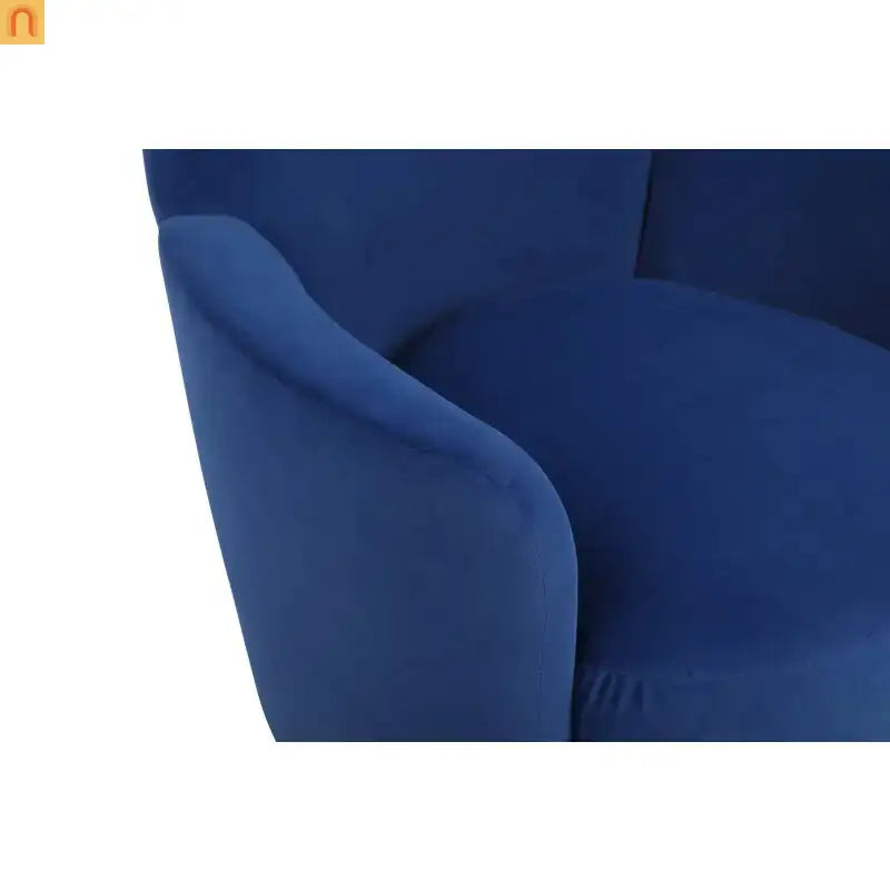 Accent Chair Barrel Swivel Velvet Navy 29in Pocket Spring 300 lb