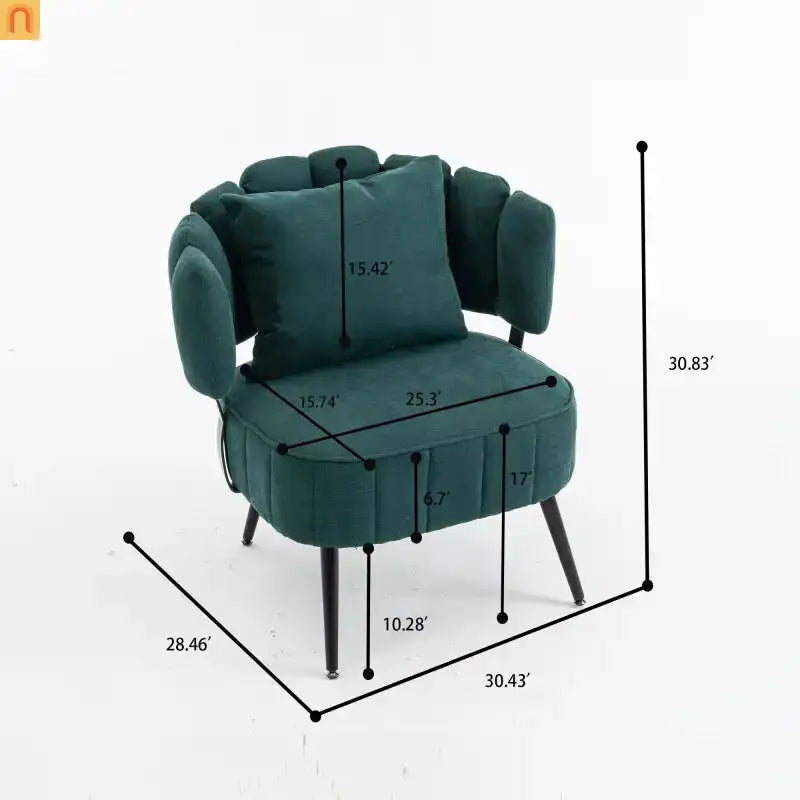 Accent Chair Coastal Chenille Green Pocket Spring 300 lb 28in
