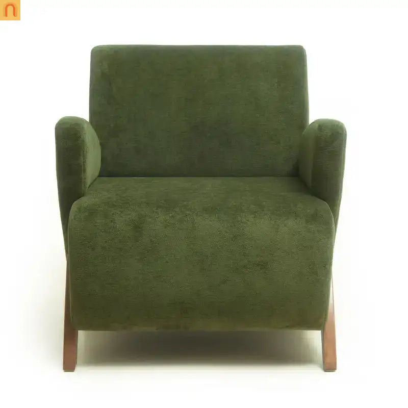 Accent Chair Plush Velvet Dark Green 28in Wide High-Resilience Foam