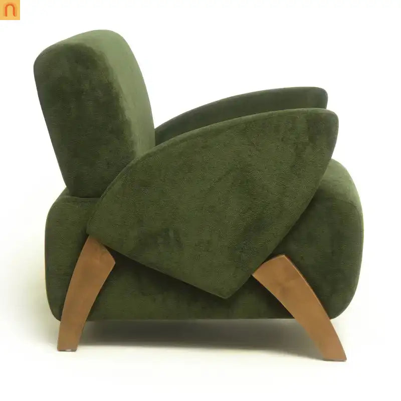 Accent Chair Plush Velvet Dark Green 28in Wide High-Resilience Foam