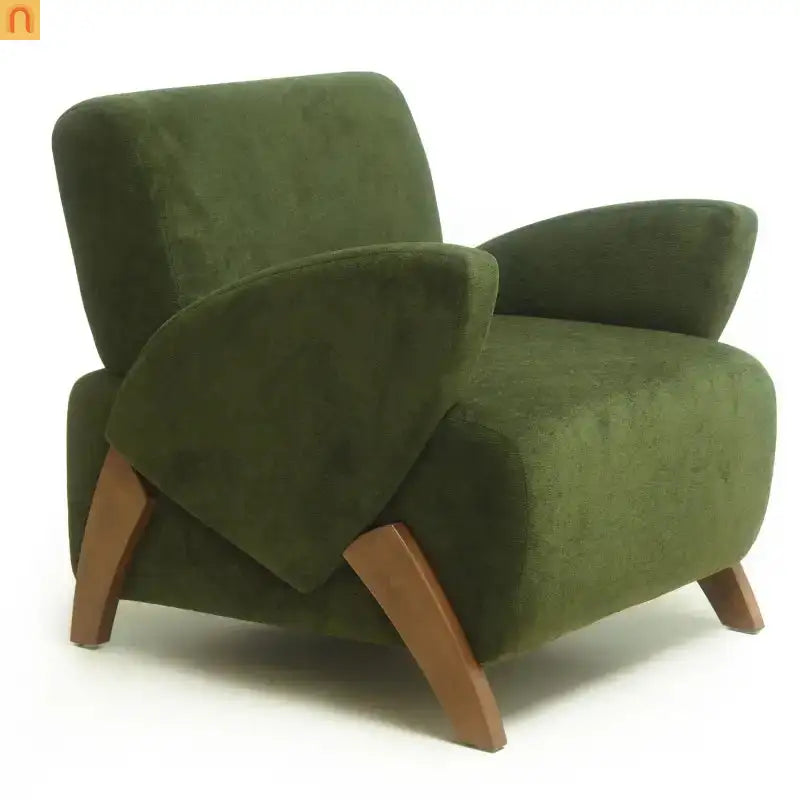 Accent Chair Plush Velvet Dark Green 28in Wide High-Resilience Foam