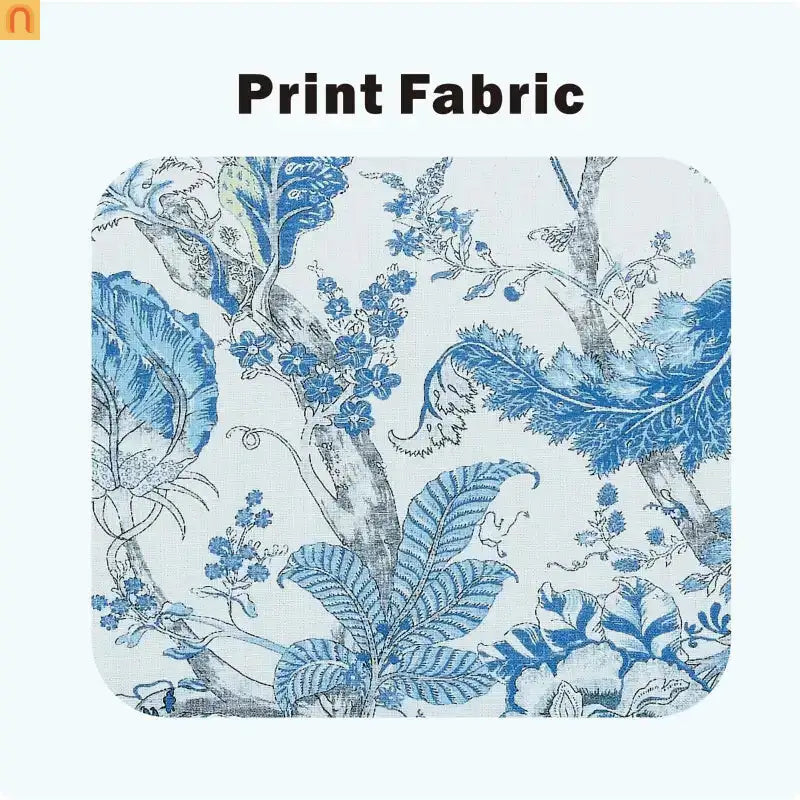 Accent Chair Farmhouse Floral Fabric Blue Nailhead Trim Wood Legs 28in