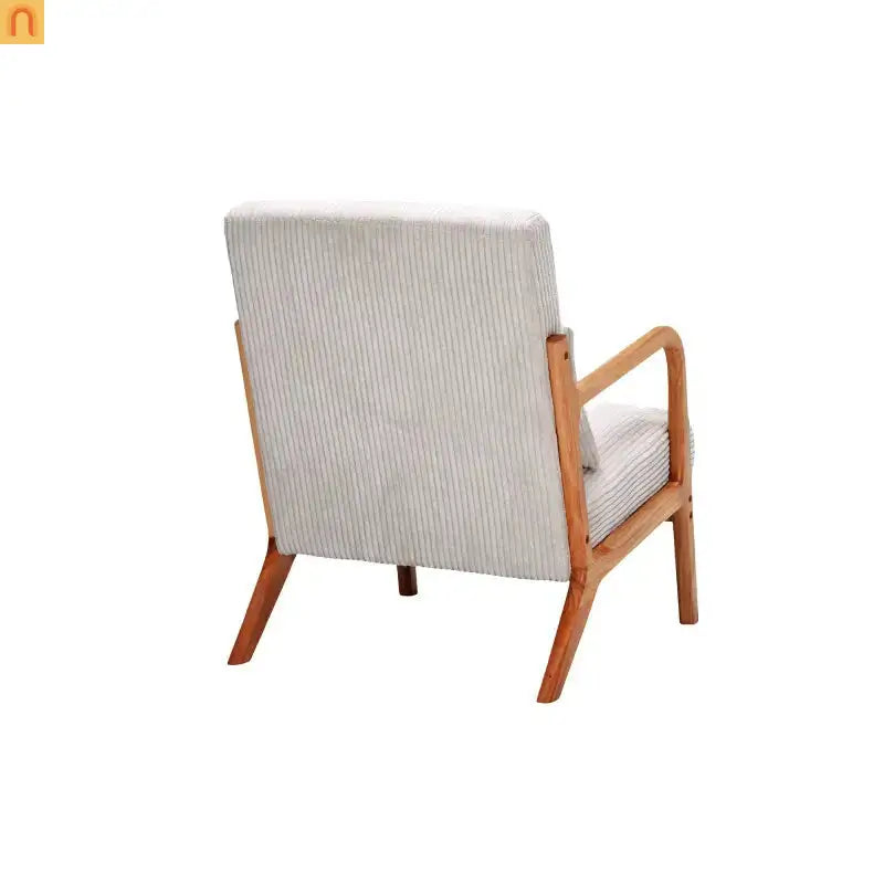 Accent Chair Mid Century Modern Polyester Beige Rubberwood 28.74in