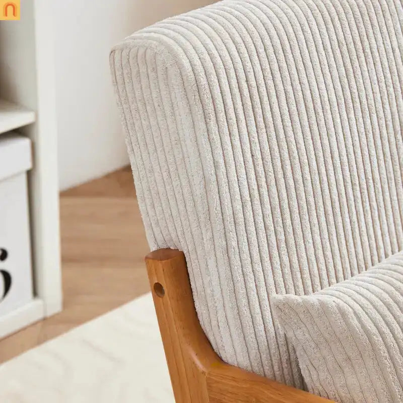 Accent Chair Mid Century Modern Polyester Beige Rubberwood 28.74in