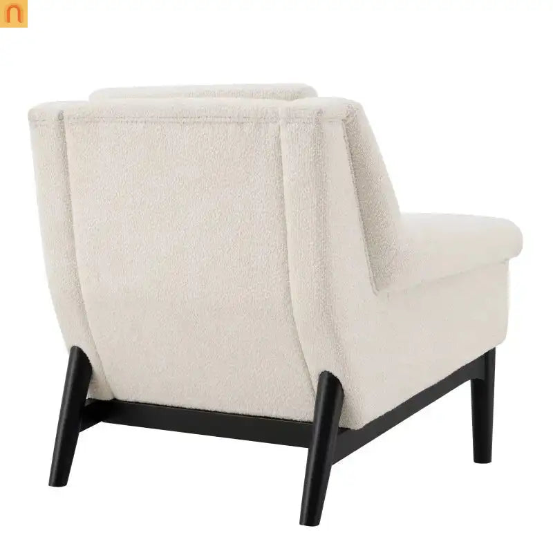 Accent Chair Mid Century Modern Boucle Beige Flared Arms 31in