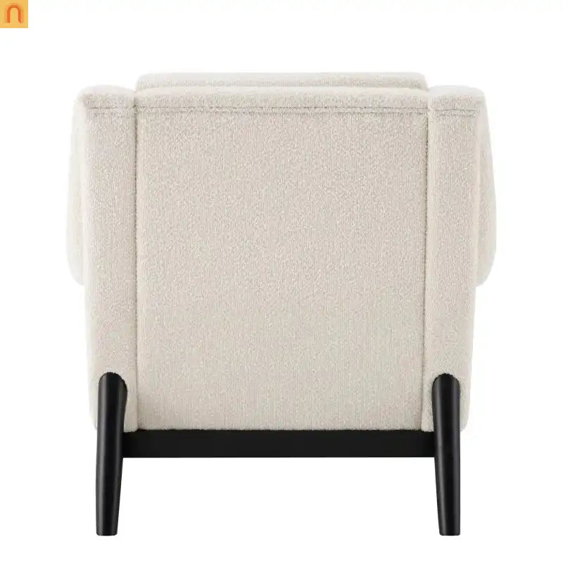 Accent Chair Mid Century Modern Boucle Beige Flared Arms 31in