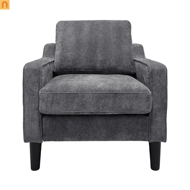 Accent Chair Mid-Century Linen Gray Pocket Spring 380 lb 30in