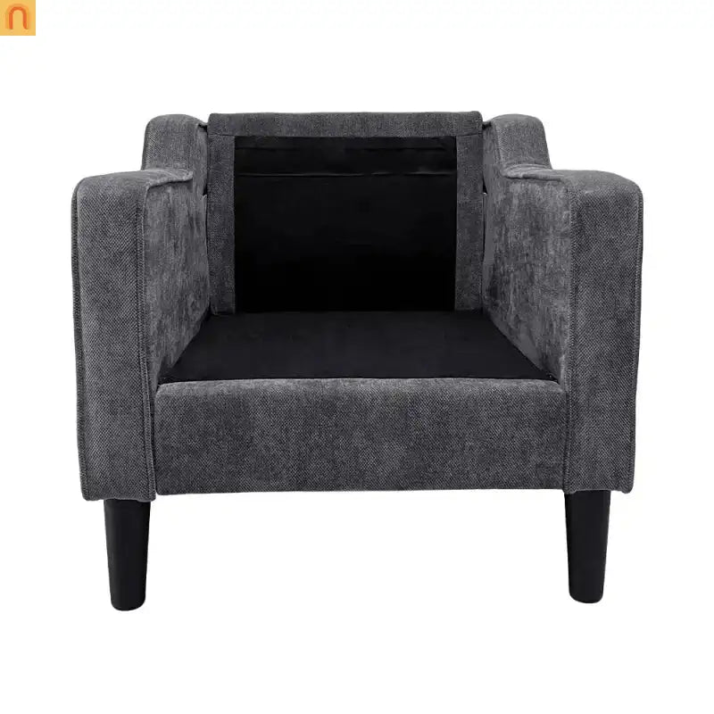 Accent Chair Mid-Century Linen Gray Pocket Spring 380 lb 30in