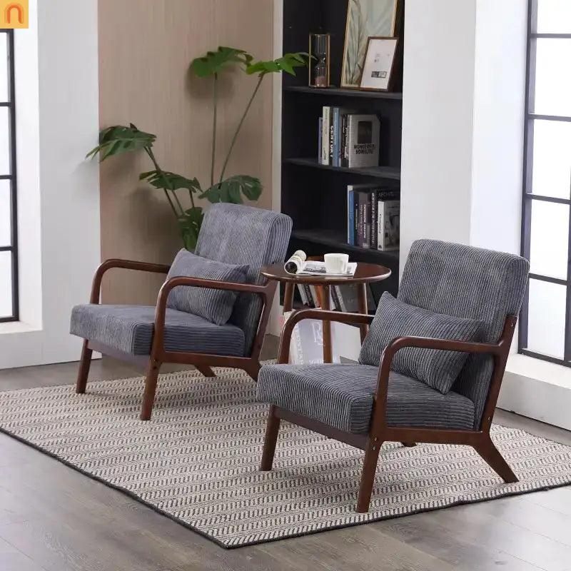 Accent Chair Mid-Century Dark Gray 28in