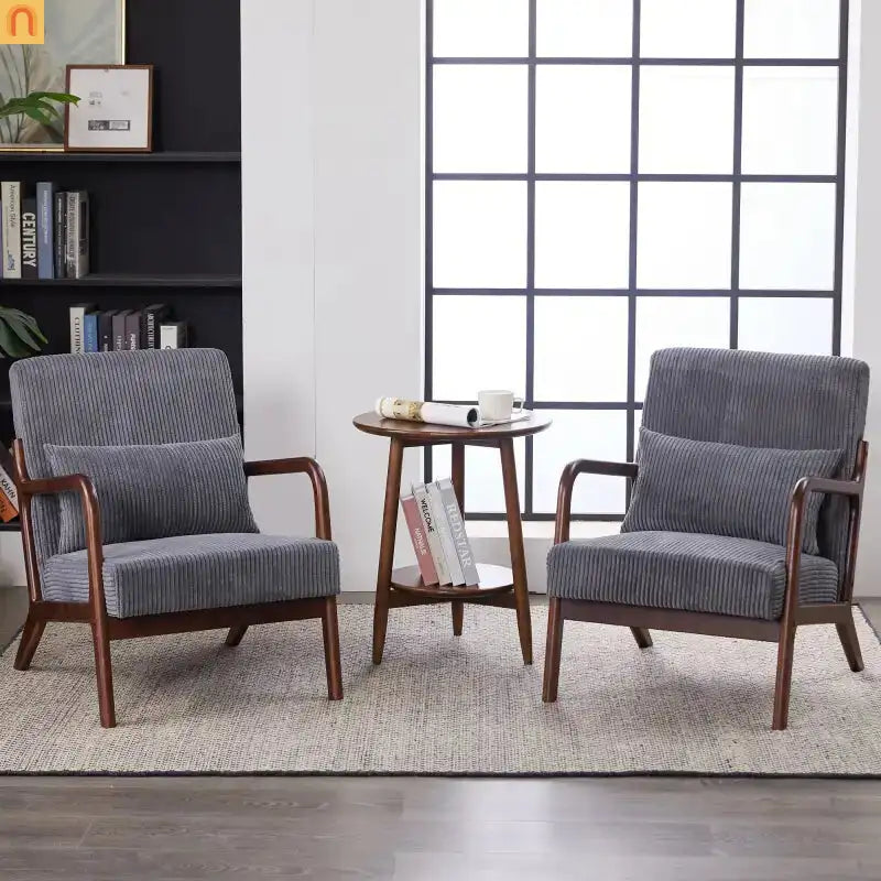 Accent Chair Mid-Century Dark Gray 28in