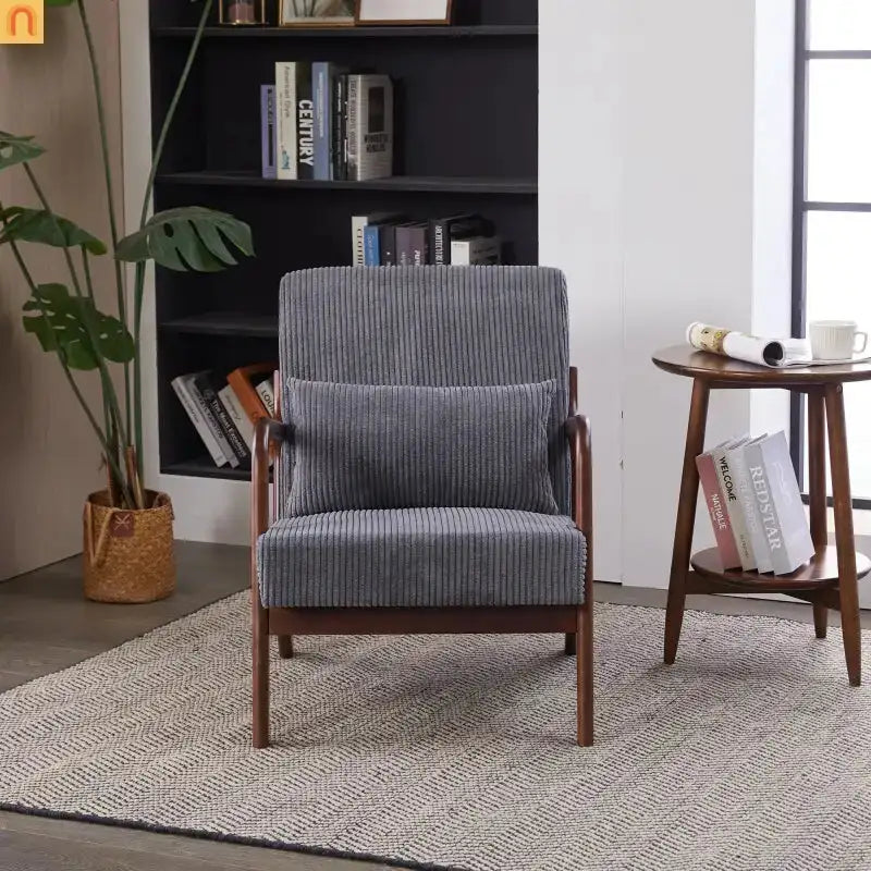 Accent Chair Mid-Century Dark Gray 28in