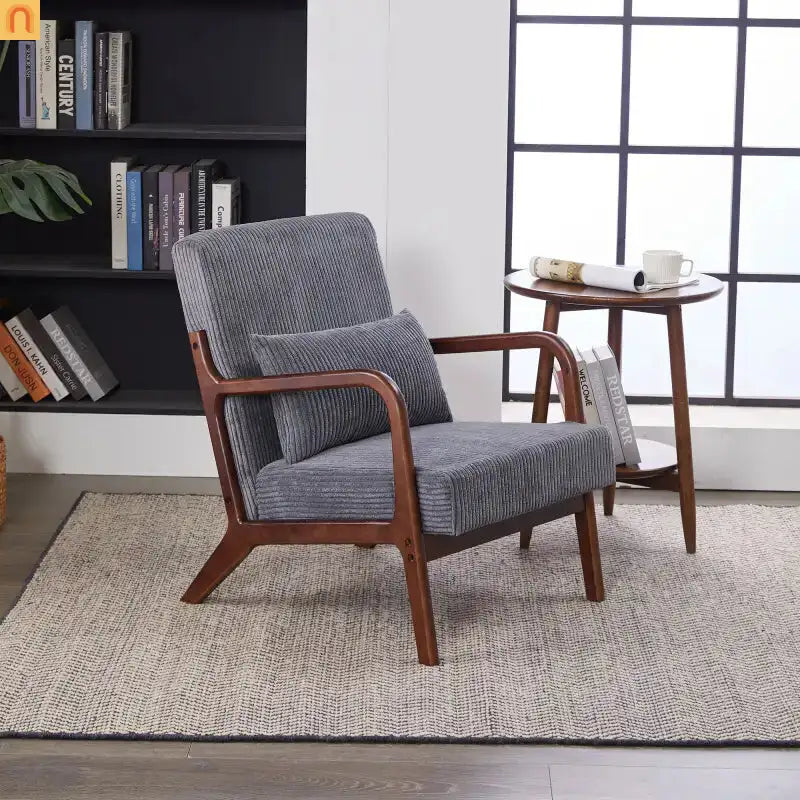Accent Chair Mid-Century Dark Gray 28in