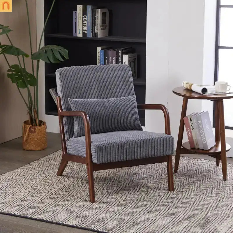 Accent Chair Mid-Century Dark Gray 28in