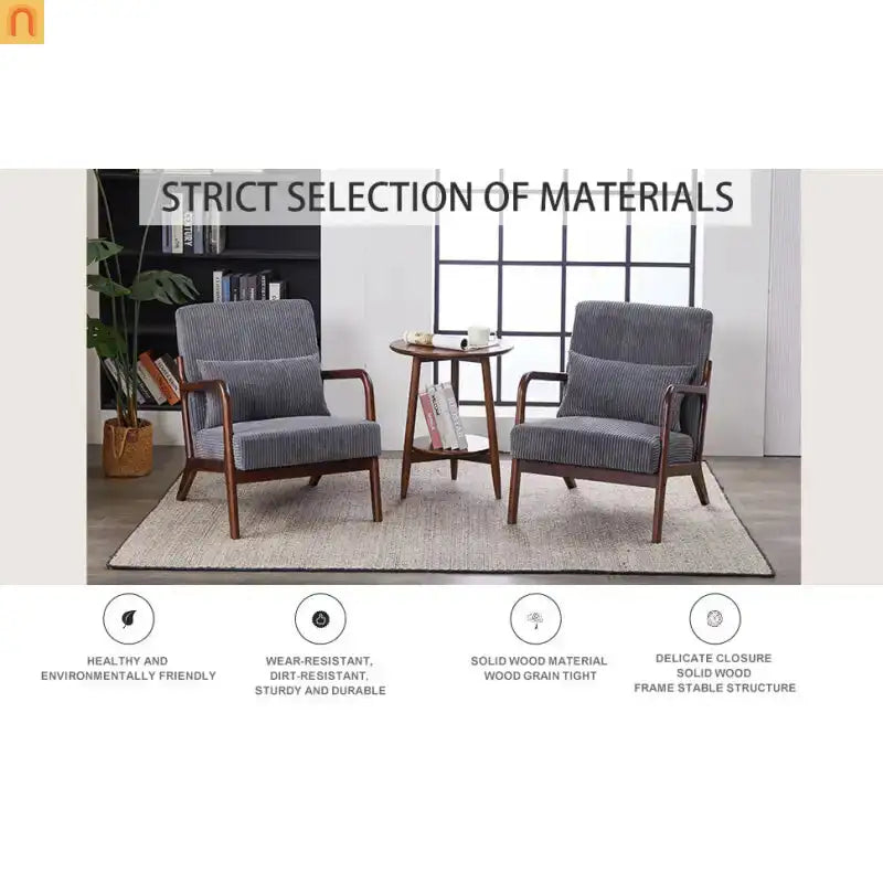 Accent Chair Mid-Century Dark Gray 28in