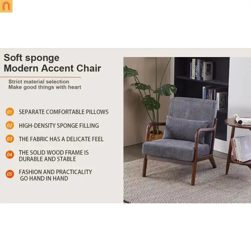 Accent Chair Mid-Century Dark Gray 28in