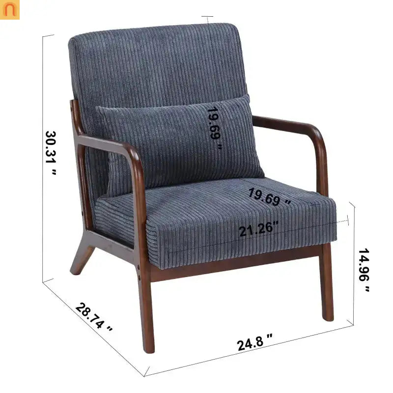 Accent Chair Mid-Century Dark Gray 28in