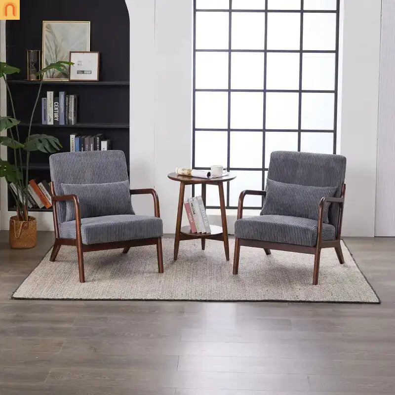Accent Chair Mid-Century Dark Gray 28in